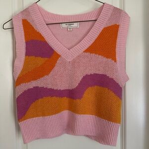 No Comment Pink and Orange Women's Knit Top